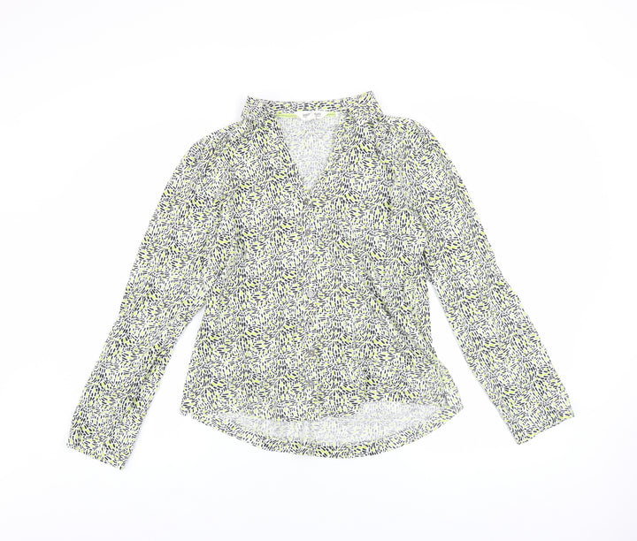 White Stuff Womens Multicoloured Cotton Wrap Blouse UK 12