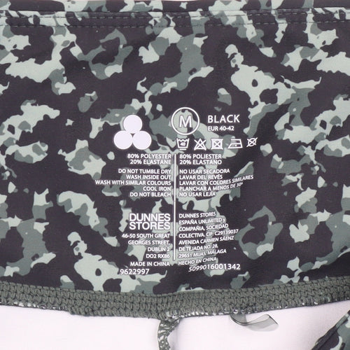 Dunnes Stores Women's Black Camouflage Leggings Size 12