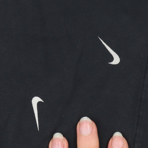 Nike Girls Black Cotton Stretch Logo Ankle Leggings Size 146 Slim Fit