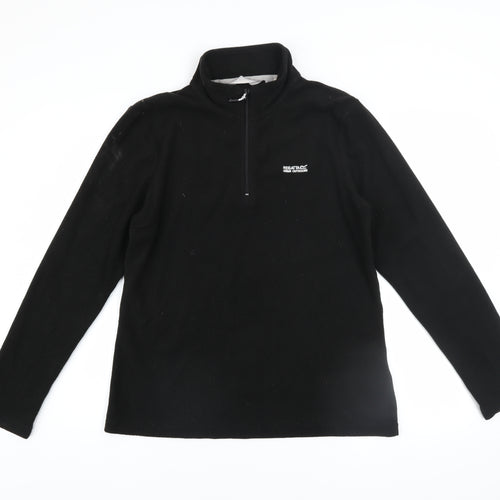 Regatta Women’s Black Fleece Pullover Sweatshirt UK 12 1/4 Zip Warm Outdoor Top