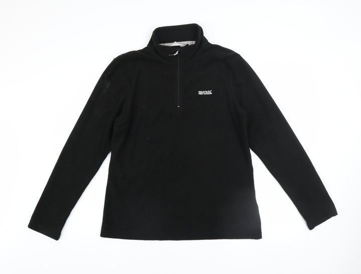 Regatta Women’s Black Fleece Pullover Sweatshirt UK 12 1/4 Zip Warm Outdoor Top