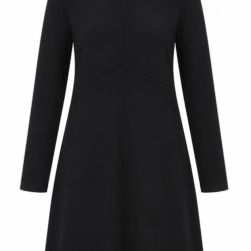 Marks and Spencer Women Black Size 12 A-Line Long Sleeve Dress