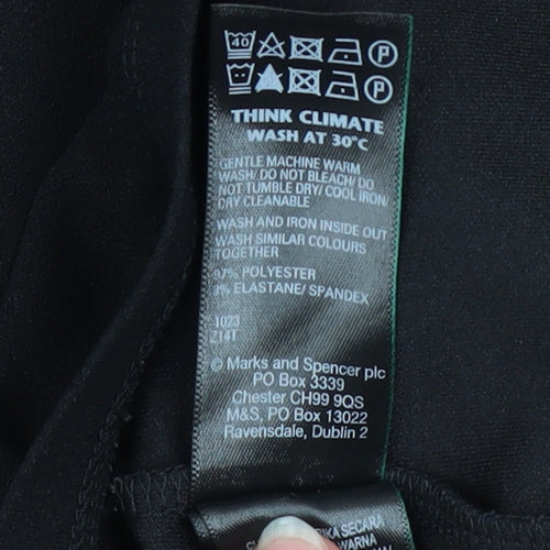 Marks and Spencer Women Black Size 12 A-Line Long Sleeve Dress