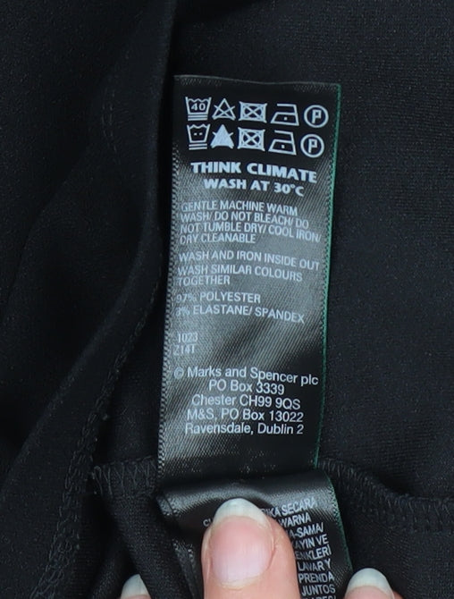 Marks and Spencer Women Black Size 12 A-Line Long Sleeve Dress