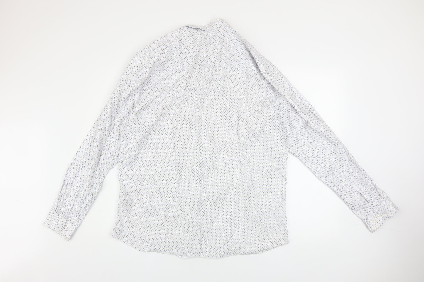 Jack & Jones Mens White Patterned Slim Fit Button-Up Shirt 2XL