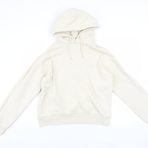 USA Pro Womens Beige Hooded Pullover Sweatshirt UK 8