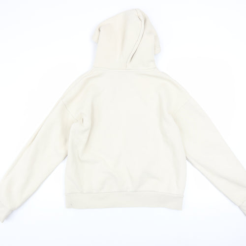 USA Pro Womens Beige Hooded Pullover Sweatshirt UK 8
