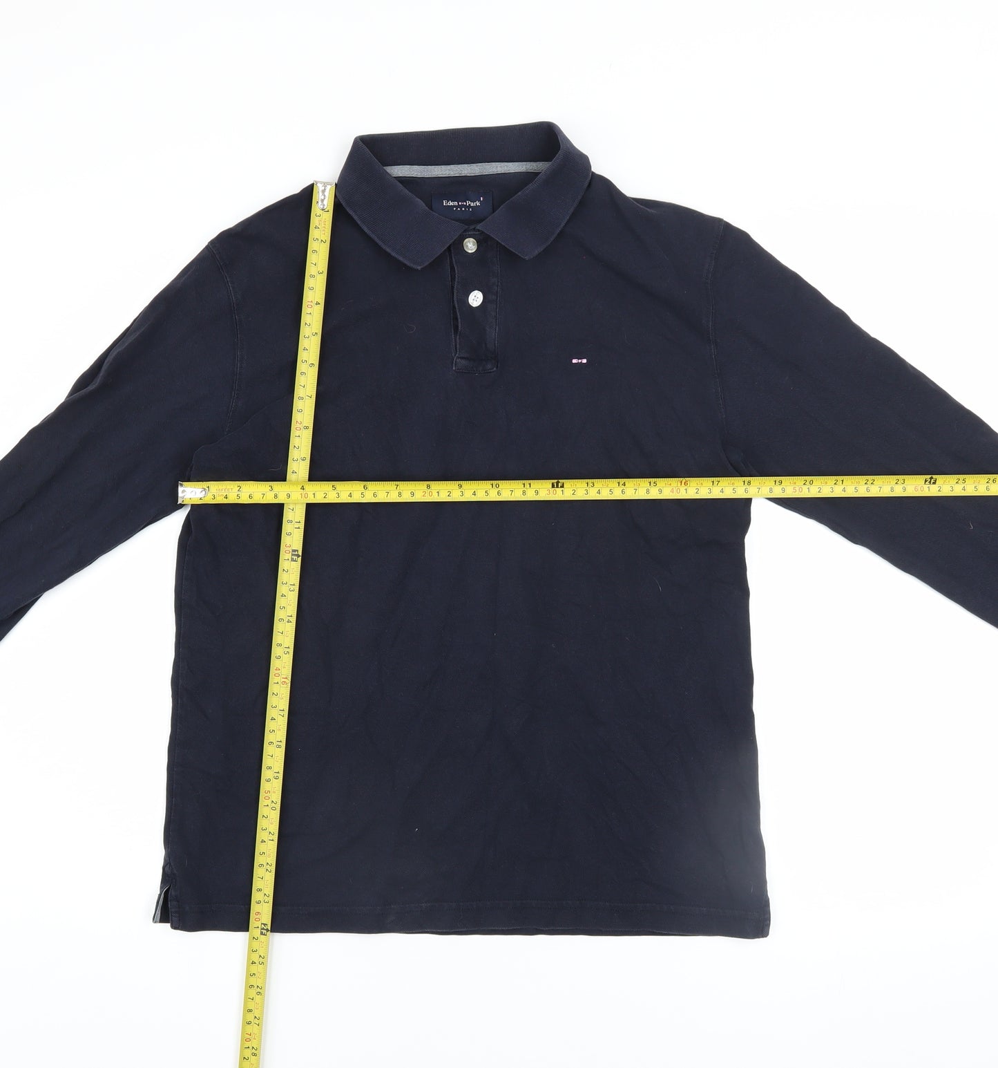Eden Park Men's Blue Long Sleeve Collared Button-Up Polo Shirt Size M