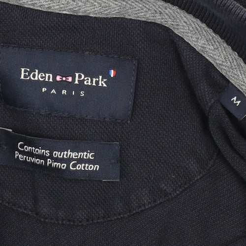 Eden Park Men's Blue Long Sleeve Collared Button-Up Polo Shirt Size M
