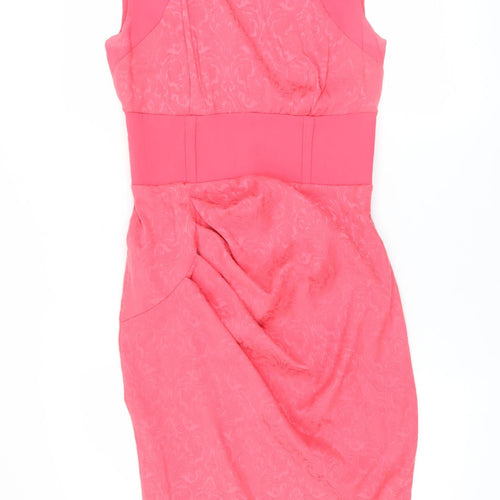 Diva Catwalk Women's Pink Jacquard Sheath Knee Length Dress Size 8