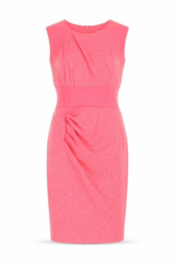 Diva Catwalk Women's Pink Jacquard Sheath Knee Length Dress Size 8