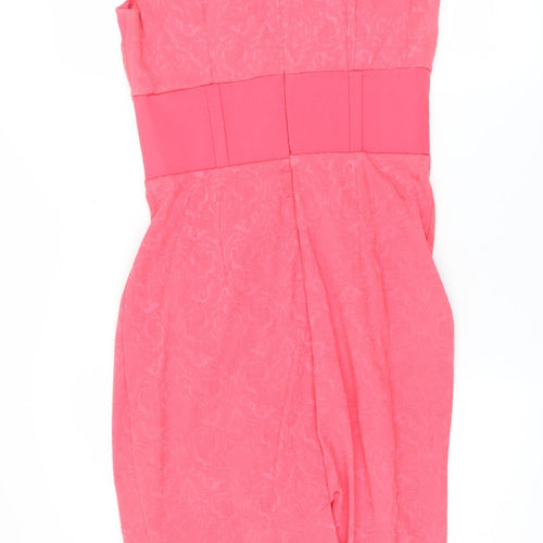 Diva Catwalk Women's Pink Jacquard Sheath Knee Length Dress Size 8