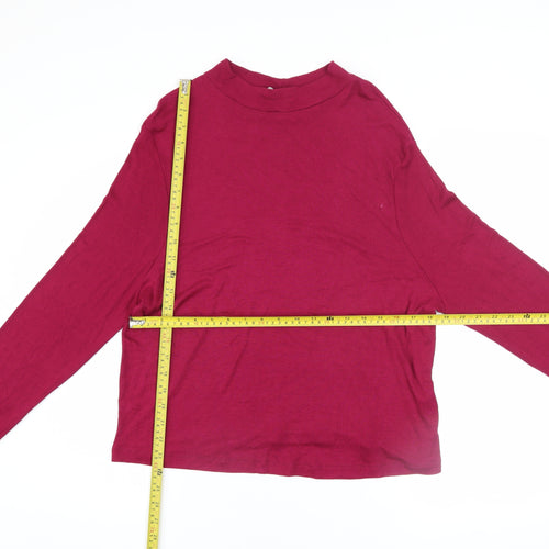 ASOS Women Red Mock Neck Long Sleeve Stretch Jersey Top Size 22