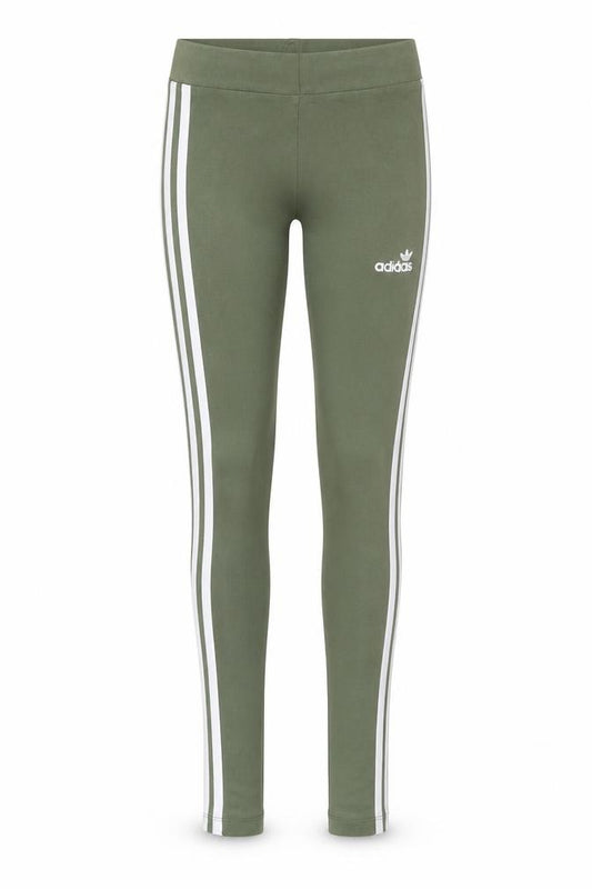 Adidas Women’s Green 3-Stripes Leggings Size 4 Cotton Stretch