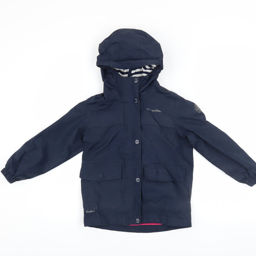 Regatta Girls Blue Waterproof Hooded Rain Coat Jacket 5-6 Years