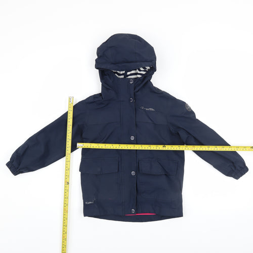 Regatta Girls Blue Waterproof Hooded Rain Coat Jacket 5-6 Years