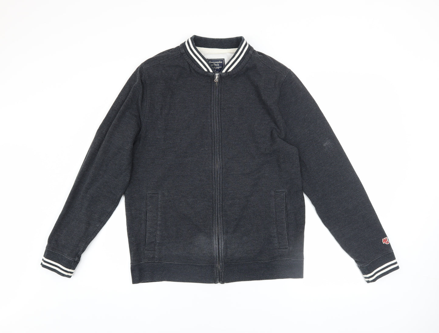 Abercrombie & Fitch Men’s Grey Bomber Jacket Size S Cotton Blend