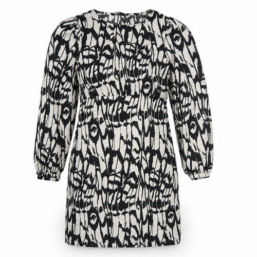 ONLY Women’s Black Geometric Shift Dress XL Long Sleeve