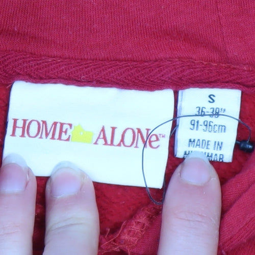 Home Alone Red Men's Pullover Hoodie S Graphic Logo Fleece