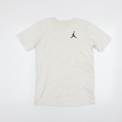 Jordan Boys White Cotton Crew Neck T-Shirt XL 13-15 Years Sports Logo Tee