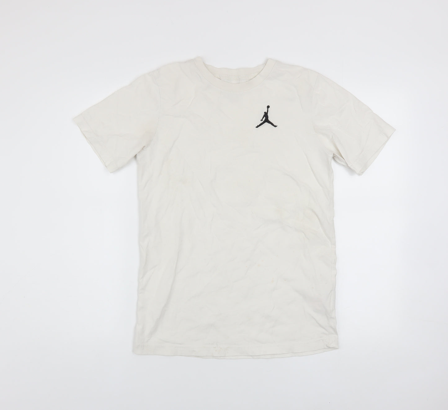 Jordan Boys White Cotton Crew Neck T-Shirt XL 13-15 Years Sports Logo Tee