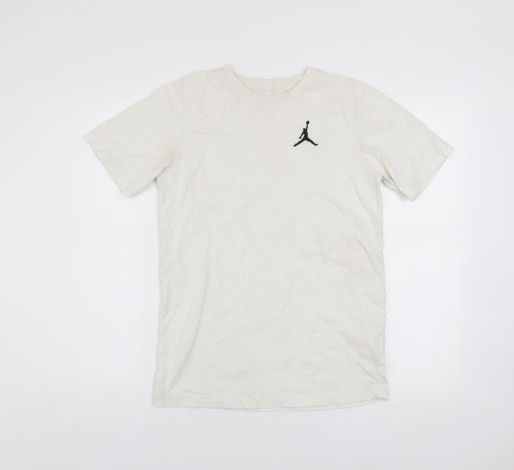 Jordan Boys White Cotton Crew Neck T-Shirt XL 13-15 Years Sports Logo Tee