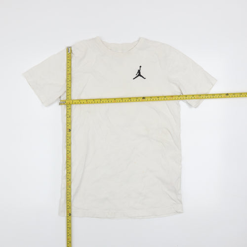 Jordan Boys White Cotton Crew Neck T-Shirt XL 13-15 Years Sports Logo Tee
