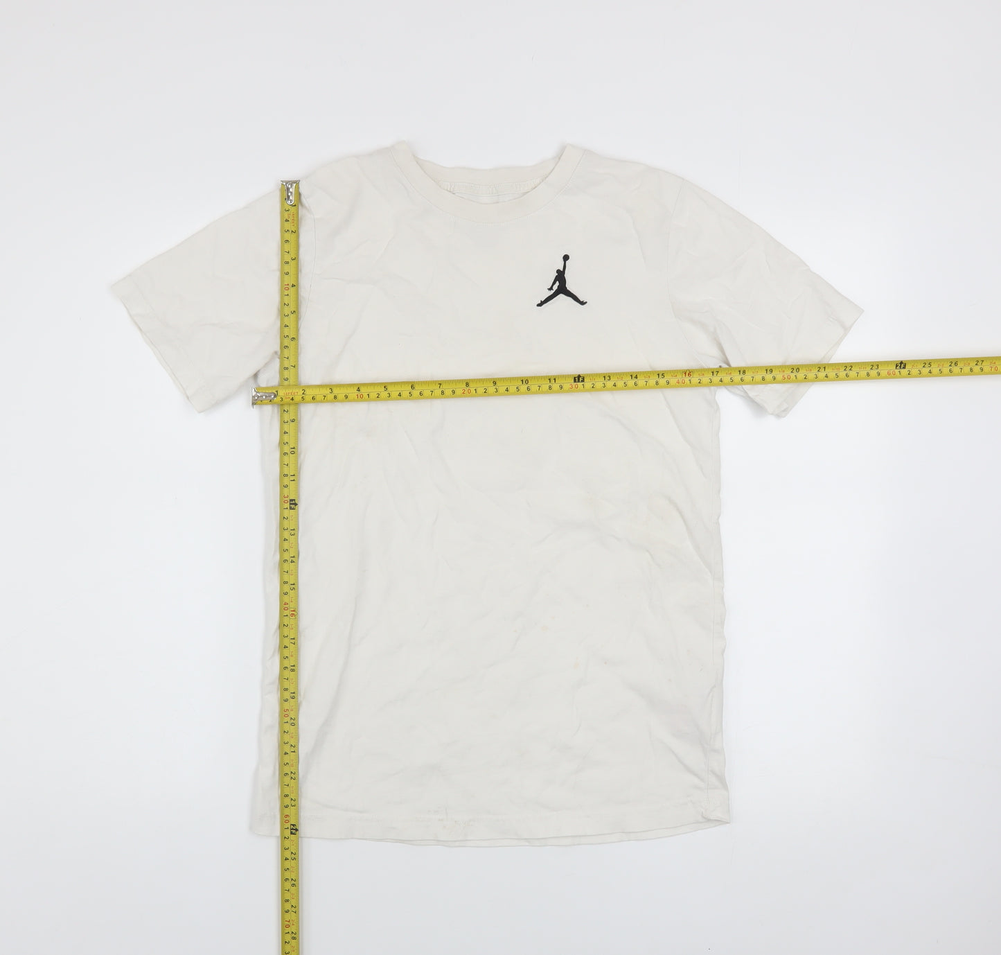 Jordan Boys White Cotton Crew Neck T-Shirt XL 13-15 Years Sports Logo Tee