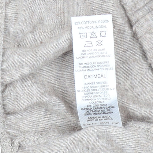 Dunnes Stores Women Beige Jersey Pyjama Pants Size 12 Lightweight Trousers
