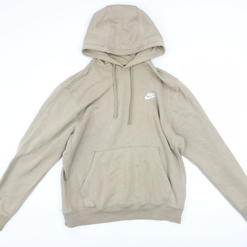 Nike Men’s Beige Pullover Fleece Hoodie Size M Regular Fit