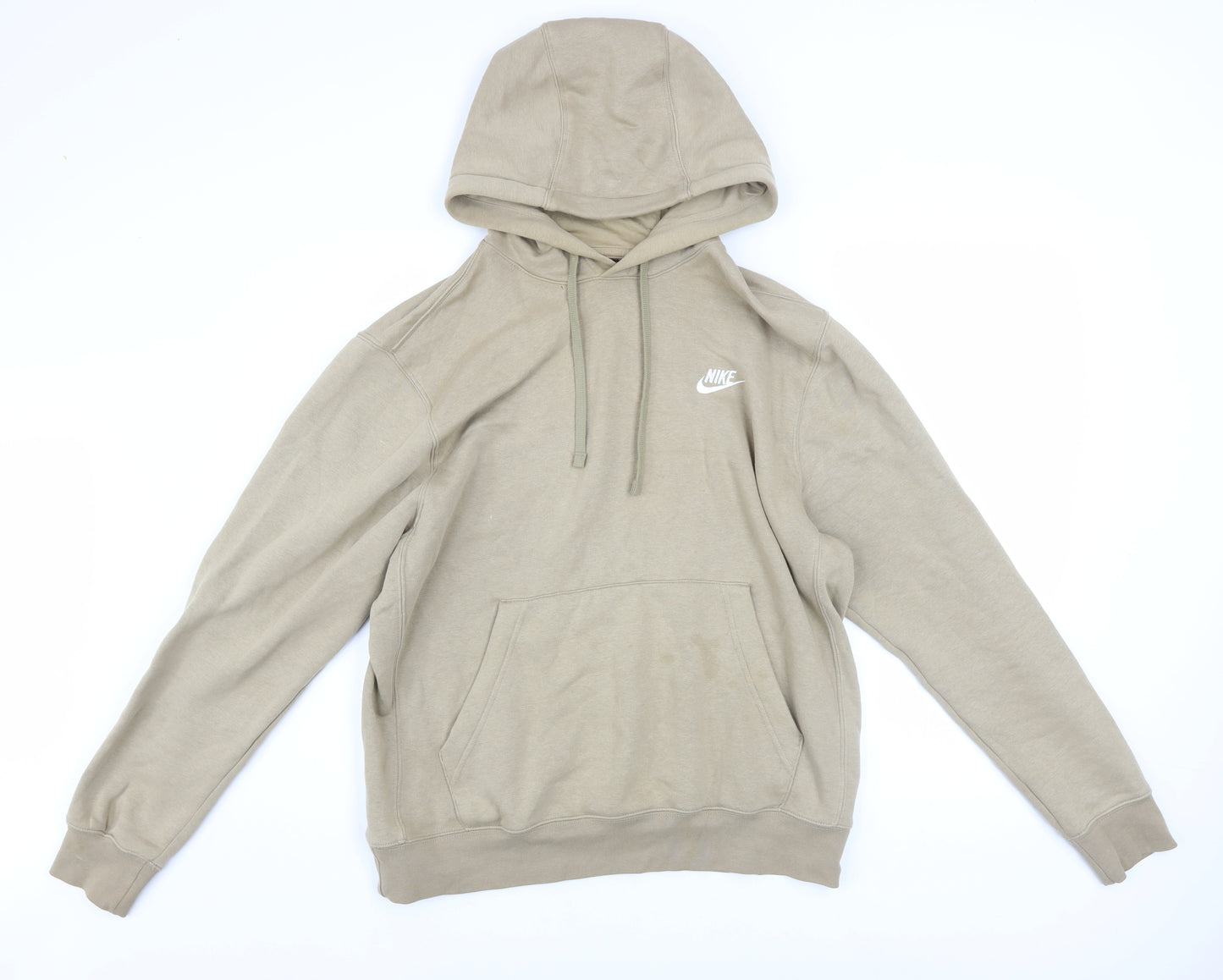 Nike Men’s Beige Pullover Fleece Hoodie Size M Regular Fit