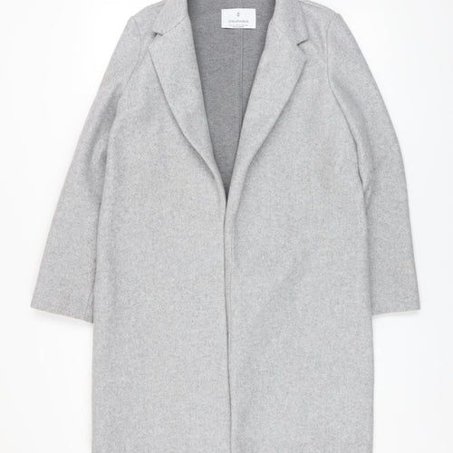 Stradivarius Women Grey Regular Fit Mid-Length Overcoat Size S