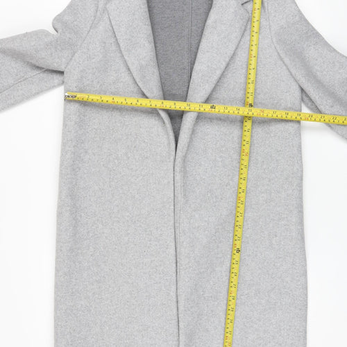 Stradivarius Women Grey Regular Fit Mid-Length Overcoat Size S
