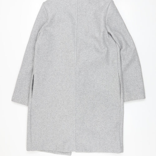 Stradivarius Women Grey Regular Fit Mid-Length Overcoat Size S