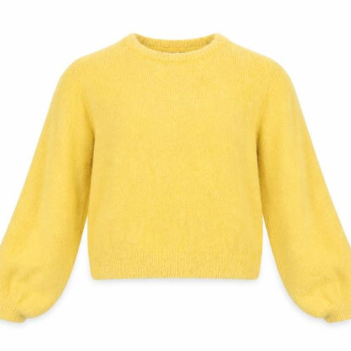 Bershka Girls Yellow Pullover Jumper XS Soft Knit Crew Neck Sweater