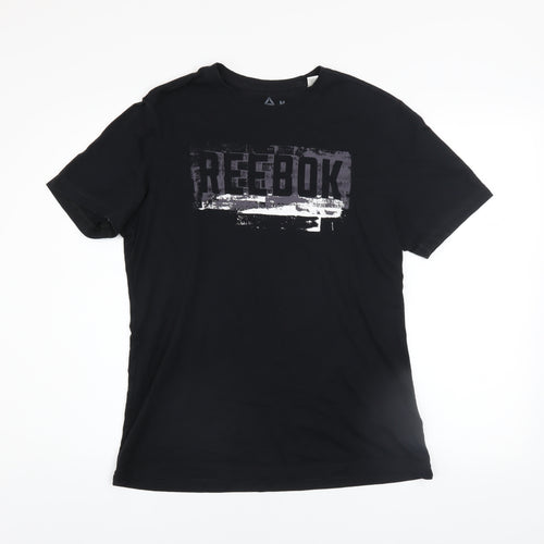 Reebok Men’s Black Graphic Print Sports T-Shirt Size M
