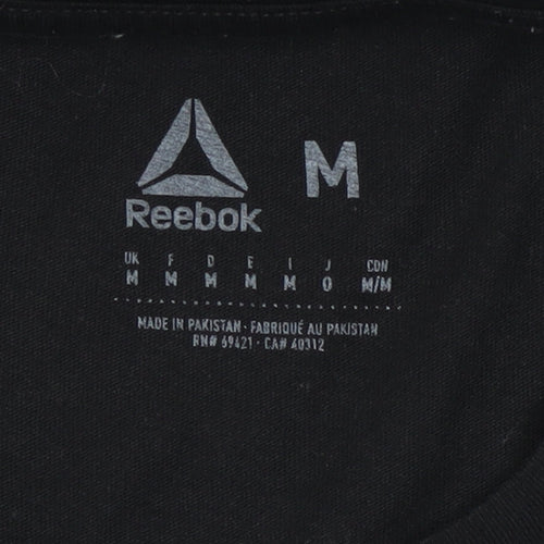 Reebok Men’s Black Graphic Print Sports T-Shirt Size M