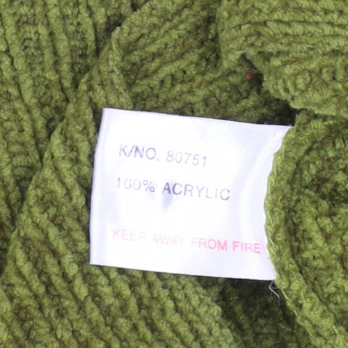 Theme Women Green Acrylic V-Neck Button Cardigan Size 10/12