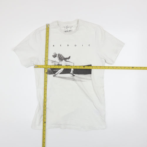 Topman Men’s White Freddie Mercury Band Graphic Cotton T-Shirt Size S