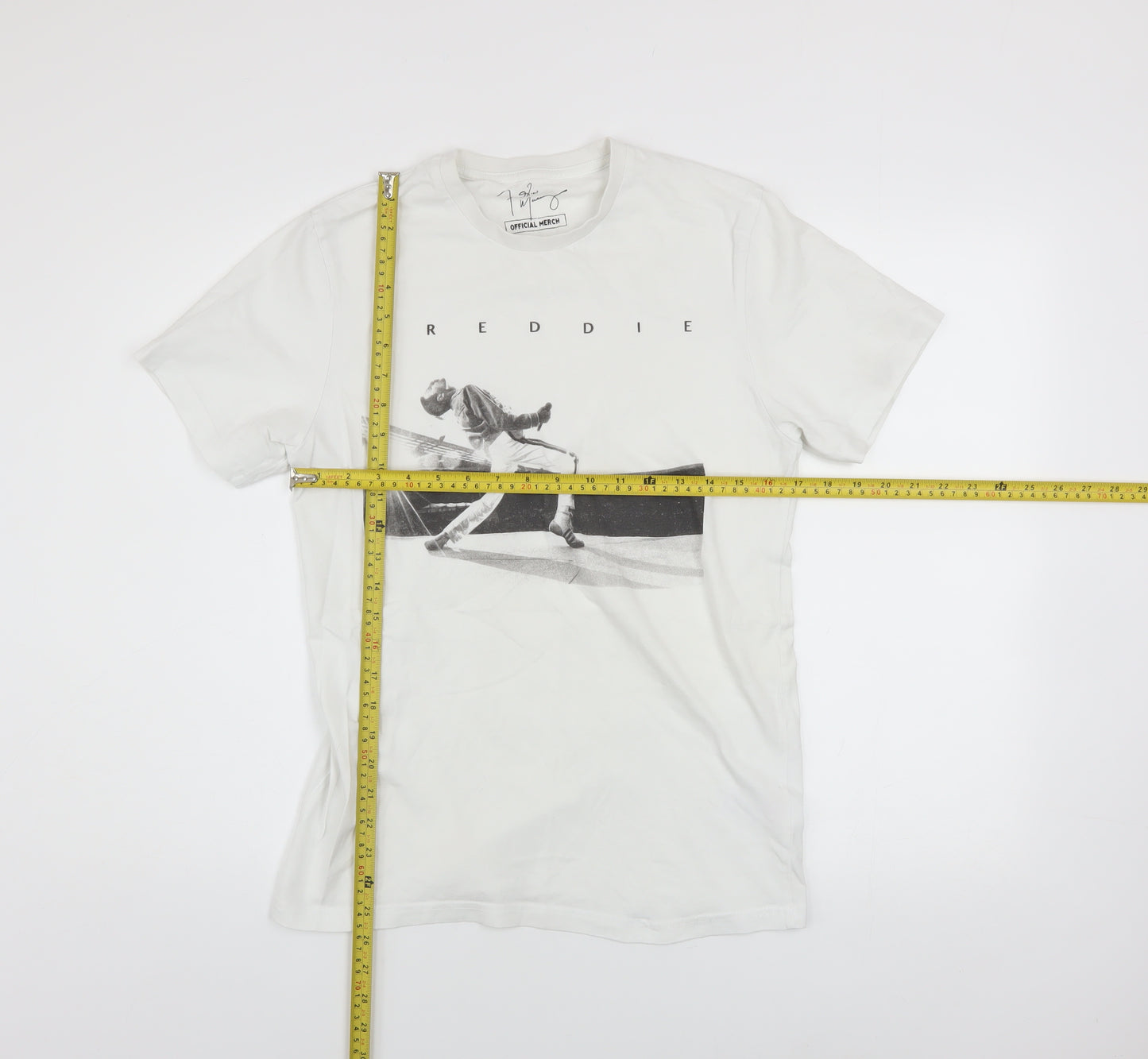 Topman Men’s White Freddie Mercury Band Graphic Cotton T-Shirt Size S