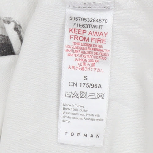 Topman Men’s White Freddie Mercury Band Graphic Cotton T-Shirt Size S