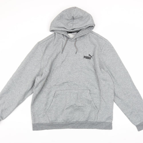 Puma Men's Grey XL Pullover Hoodie Sweatshirt with Logo