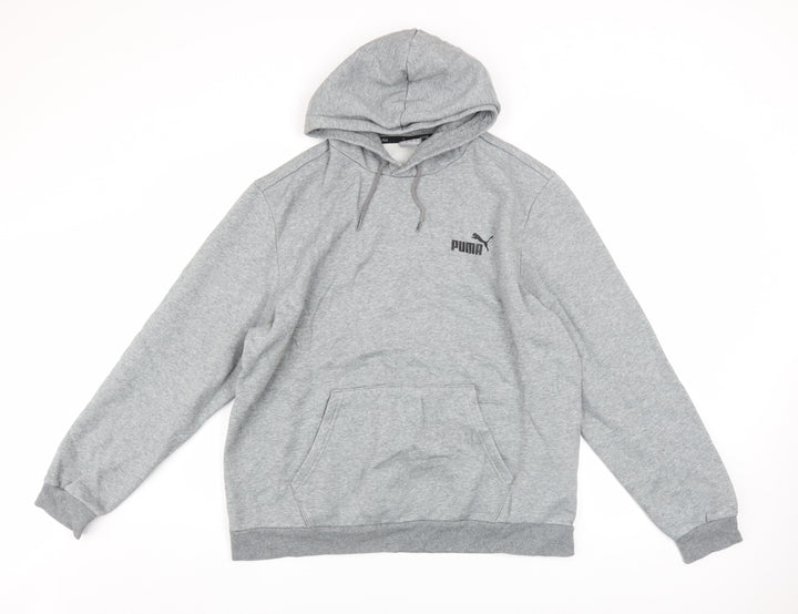 Puma Men's Grey XL Pullover Hoodie Sweatshirt with Logo