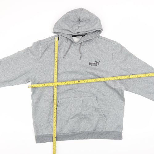 Puma Men's Grey XL Pullover Hoodie Sweatshirt with Logo
