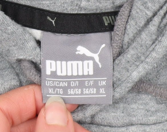Puma Men's Grey XL Pullover Hoodie Sweatshirt with Logo
