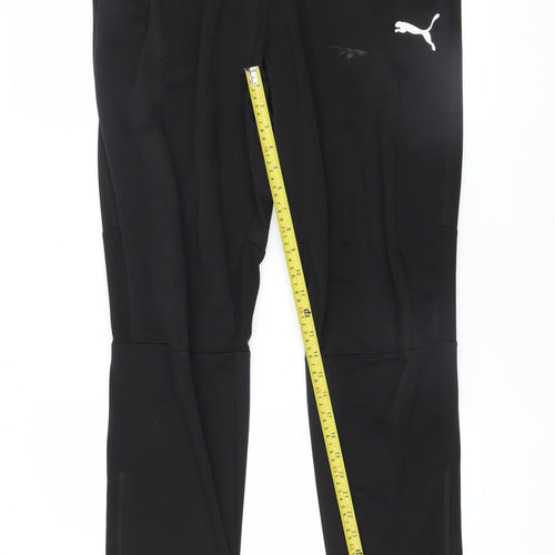 Puma Men's Black L Track Pants Polyester Tapered Leg Sportswear