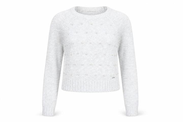 Abercrombie & Fitch Women’s Grey Beaded Knit Crew Neck Jumper XS