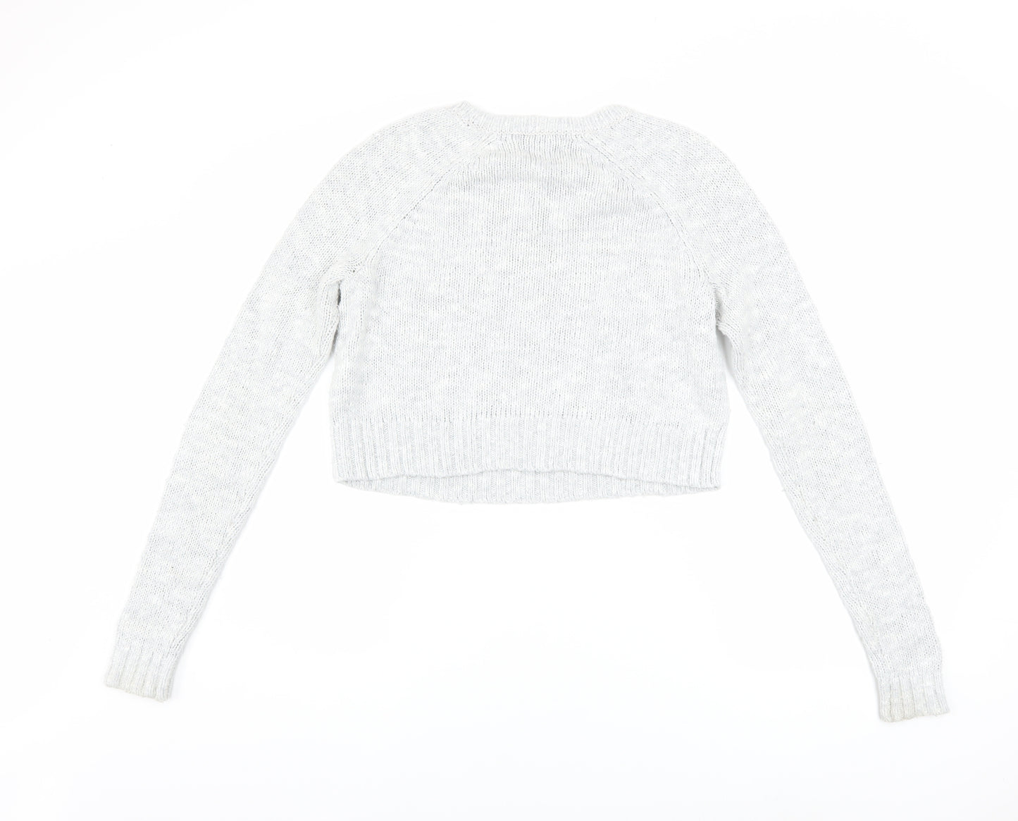 Abercrombie & Fitch Women’s Grey Beaded Knit Crew Neck Jumper XS