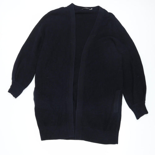 Mint Velvet Womens Black Cotton Long Sleeve Open Cardigan M