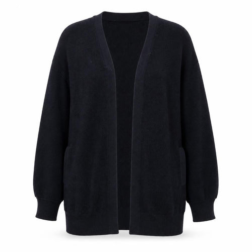 Mint Velvet Womens Black Cotton Long Sleeve Open Cardigan M